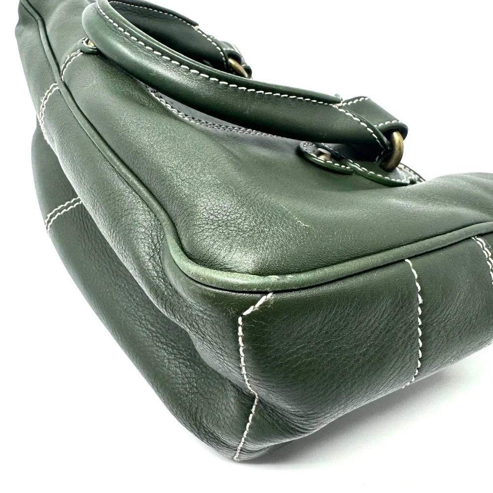 Celine Boogie Bag Vintage Green Leather Top Handle Handbag